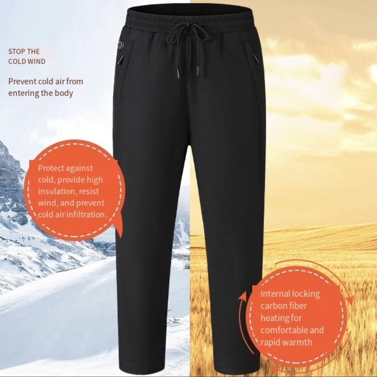 LITEGUEST 12-Zone Heated Pants Fast Heating Windproof Warm for Winter