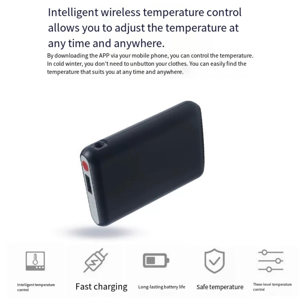 LITEGUEST Mini 5000mAh Power Bank Set with 3 Heat Levels & App Control