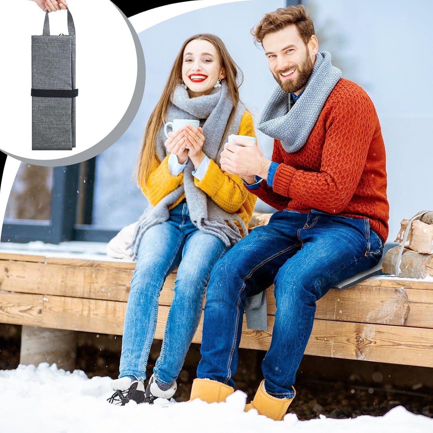 LITEGUEST Portable USB Heated Seat Cushion – Foldable & Waterproof