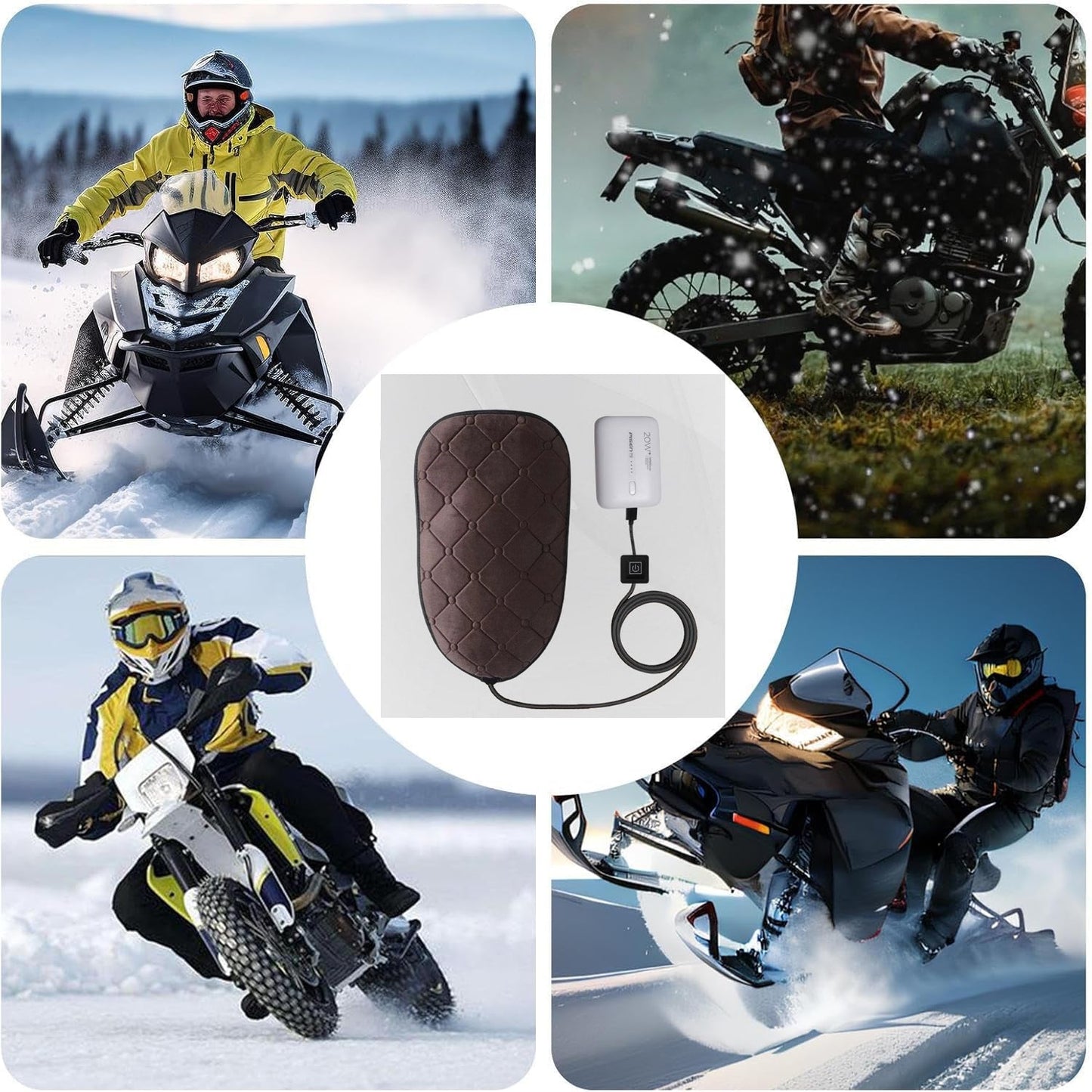 LITEGUEST Heated Motorcycle Seat Cover for Cold Weather Riding