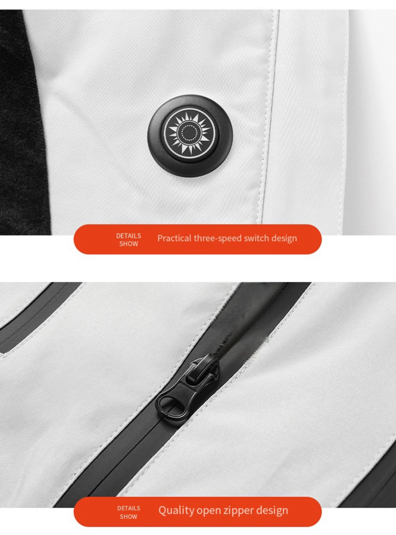 LITEGUEST Waterproof 5-Zone Heated Jacket USB-Powered for Outdoor