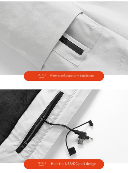 LITEGUEST Waterproof 5-Zone Heated Jacket USB-Powered for Outdoor