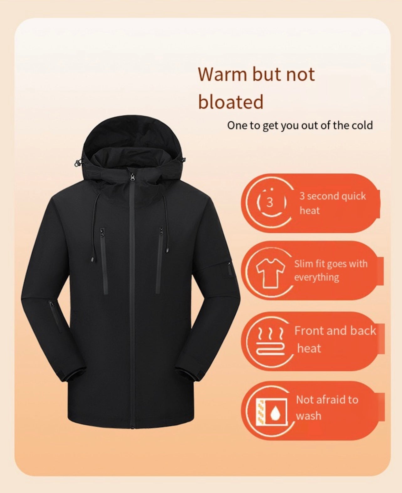 LITEGUEST Waterproof 5-Zone Heated Jacket USB-Powered for Outdoor