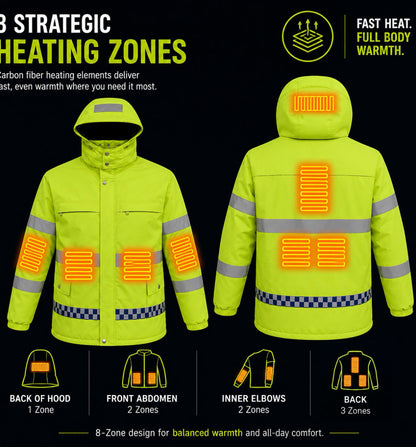 LITEGUEST 8-Zone Heated Reflective Work Jacket for Outdoor Duty