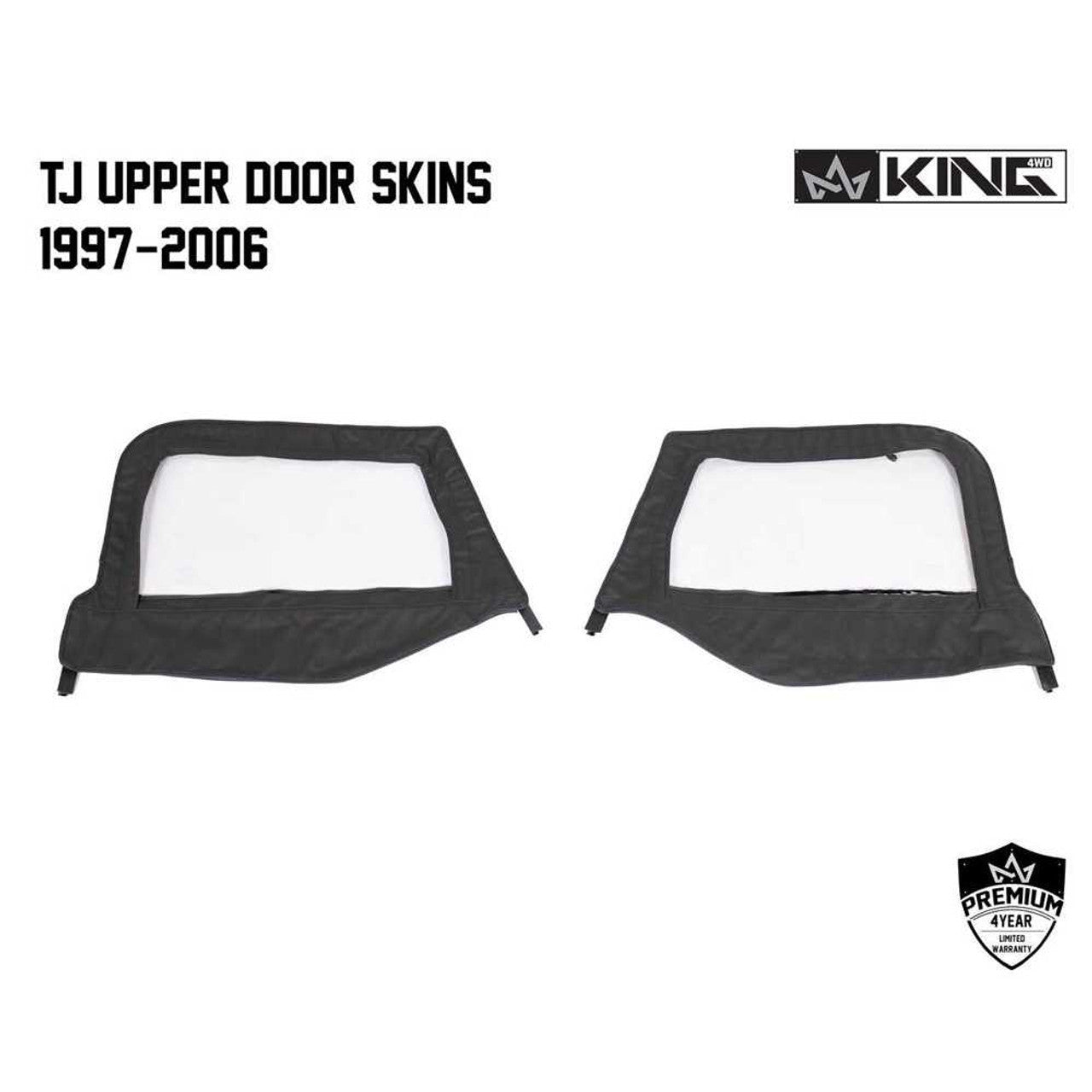 Premium Upper Door Skins - Black Diamond For Jeep Wrangler TJ