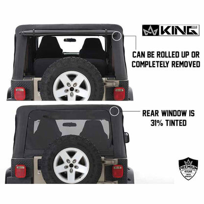 King 4WD Replacement Soft Top With Upper Doors | Jeep Wrangler TJ