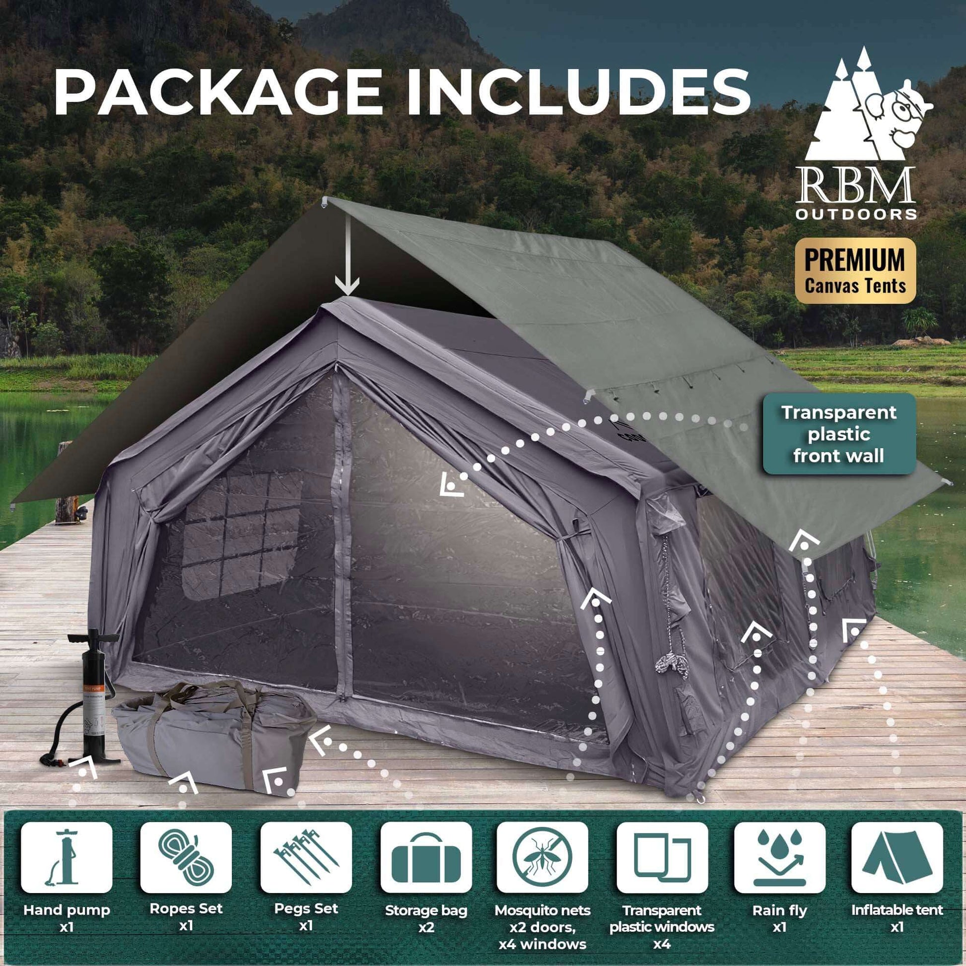 rbm tent Coody AirTent Familia 17.2 Green