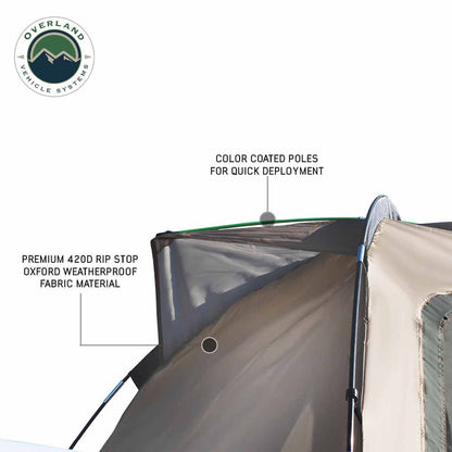 LD TACT Truck Bed Tent, Tan Body & Green Rainfly | 2-3 Person