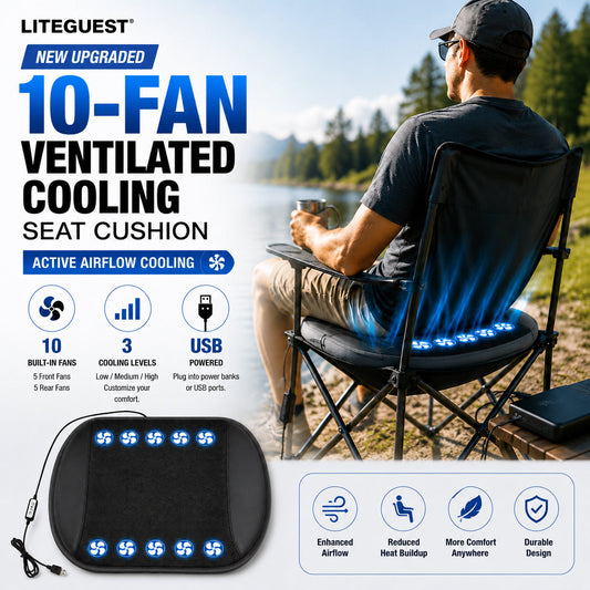 LITEGUEST Fan-Cooling Seat Cushion – USB-Powered Summer Comfort