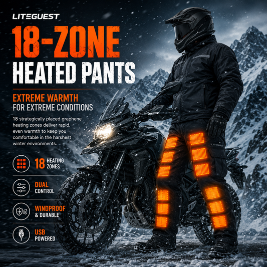 LITEGUEST 18-Zone Heated Pants for Extreme Cold Riding & Skiing