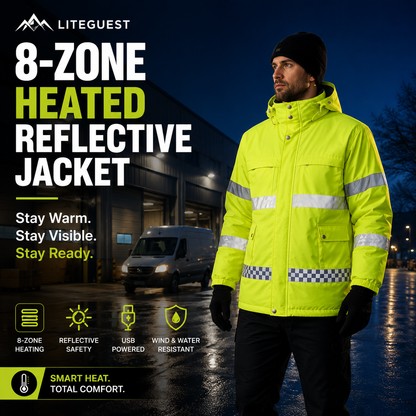 LITEGUEST 8-Zone Heated Reflective Work Jacket for Outdoor Duty