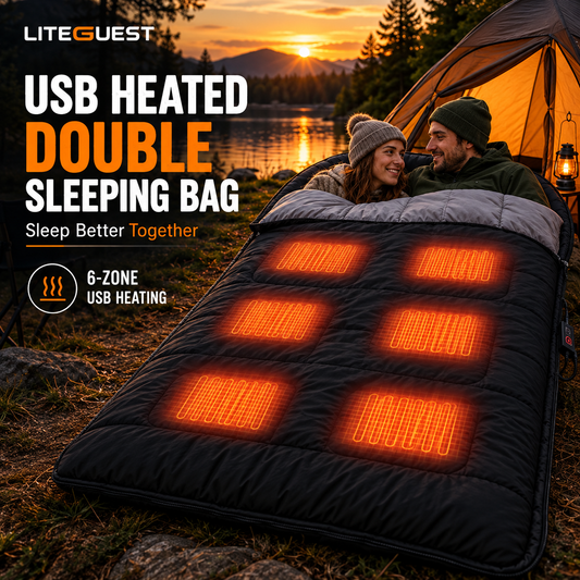 LITEGUEST Heated 2-Person Sleeping Bag | Double Camping Sleeping Bag