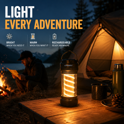 LITEGUEST Portable Camping Lantern – Waterproof Rechargeable Light