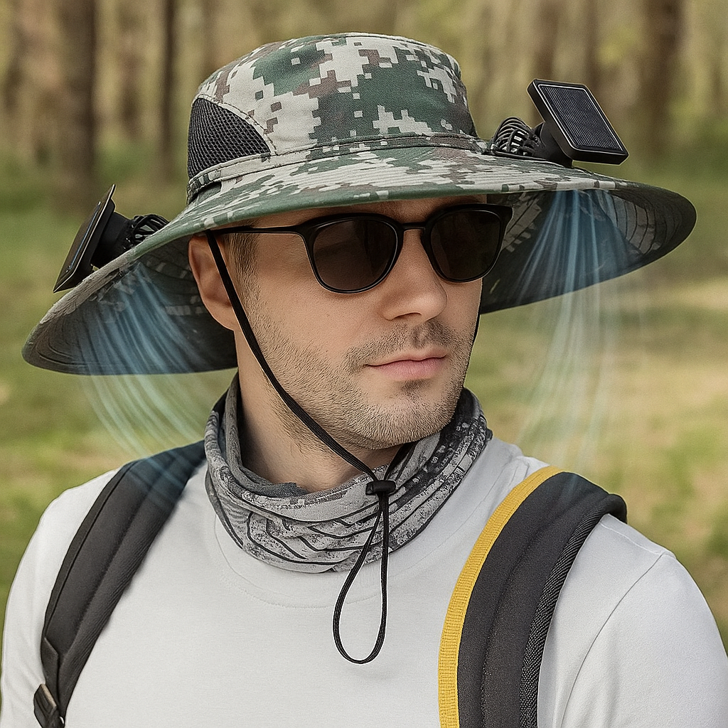 LITEGUEST Solar-Powered Dual Fan Sun Hat – Cooling Outdoor Cap