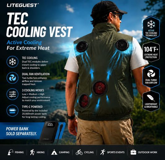 LITEGUEST Wearable Cooling Vest – TEC + Turbo Fan Active Cooling