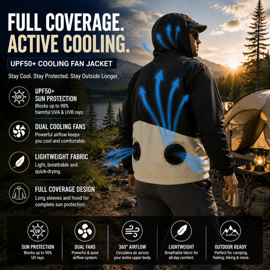 LITEGUEST UPF50+ Fan Jacket – Cooling Fans for Summer Outdoors