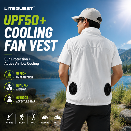LITEGUEST UPF50 Cooling Fan Vest – Dual Fans & Tactical Pockets