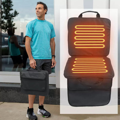 LITEGUEST USB Heated Stadium Seat Cushion Foldable Portable Chair Pad