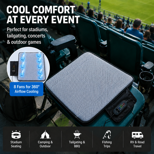 LITEGUEST Fan-Cooling Seat Cushion – USB-Powered Summer Comfort