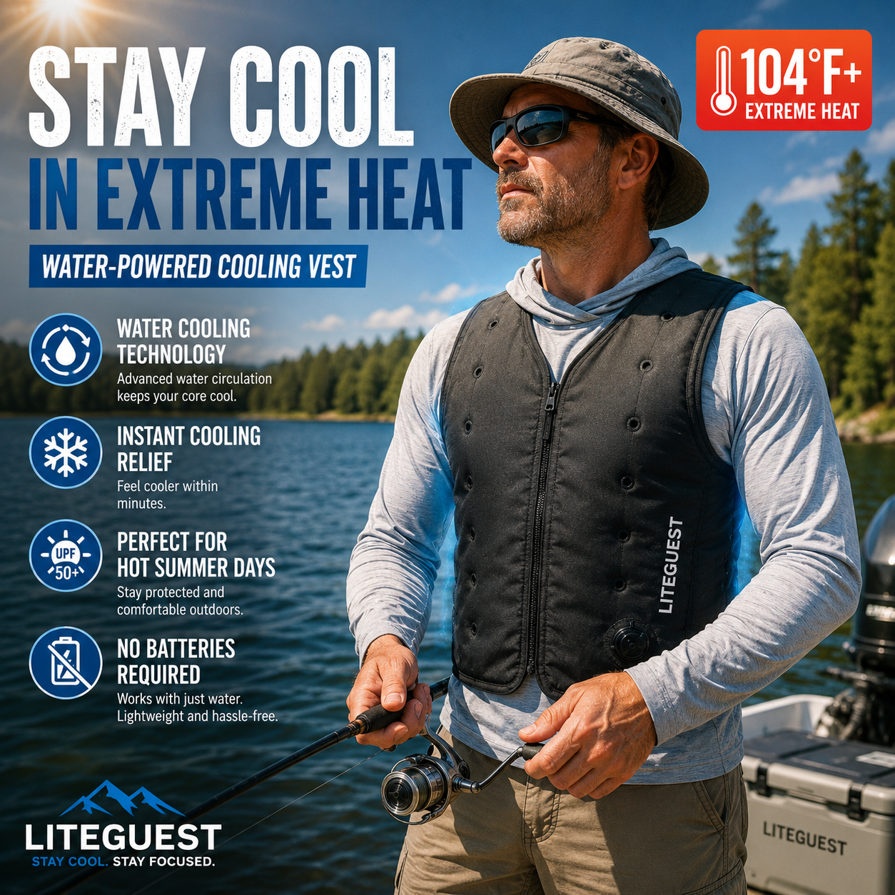 LITEGUEST Water-Cooled Cooling Vest – Battery-Free Heat Relief