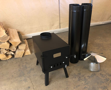 base camp tent with stove North Woods Fabrication Base Camp Stove Kit – Live More Outside