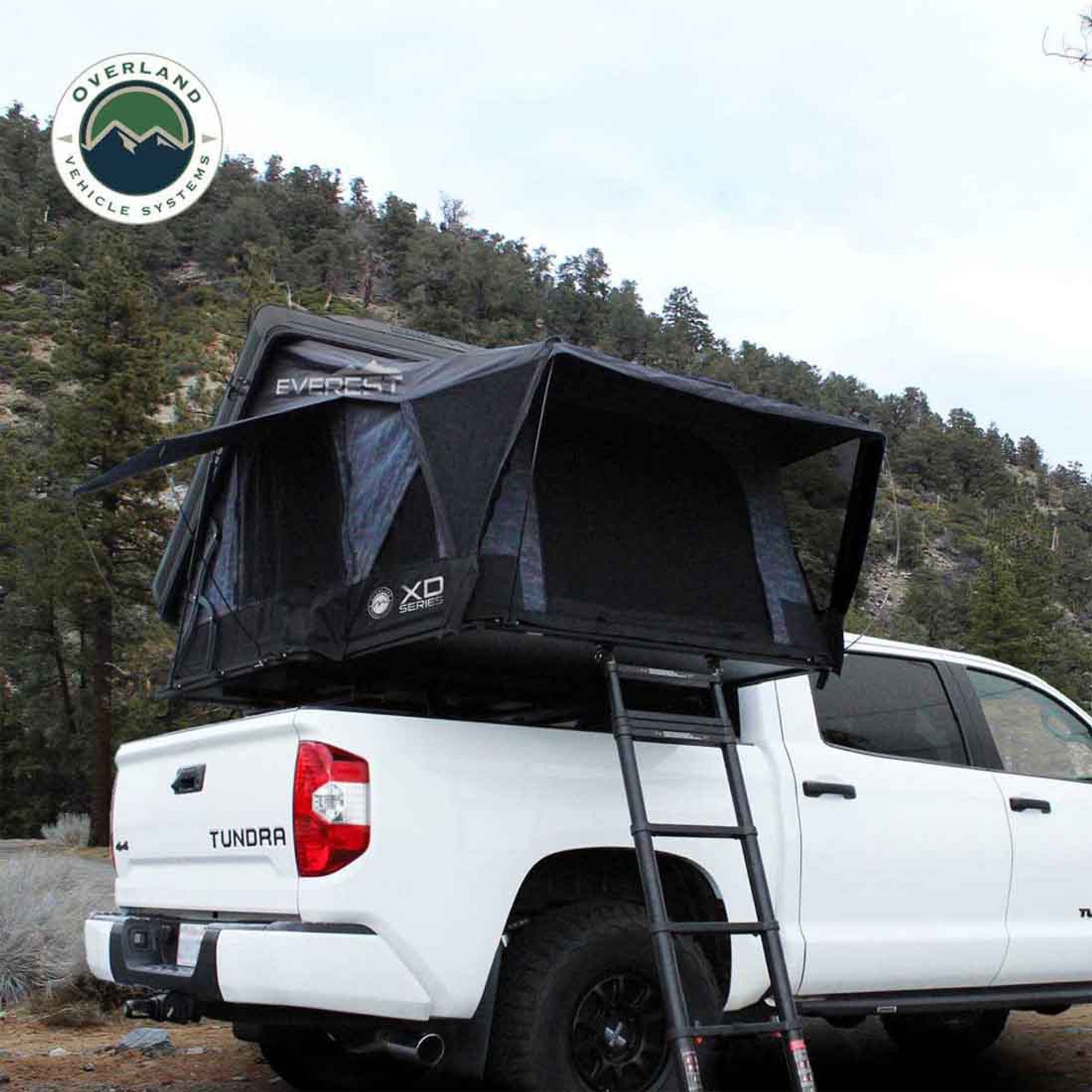 roof tent hard Overland Vehicle Systems 18489902 XD Everest 2 - Cantilever Aluminum Roof Top Tent - 2 Person
