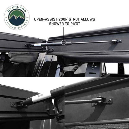Overland Vehicle Systems XD Nomadic 90 Degree Pivot Shower Awning - w/Light Strip & Black Out Fabric