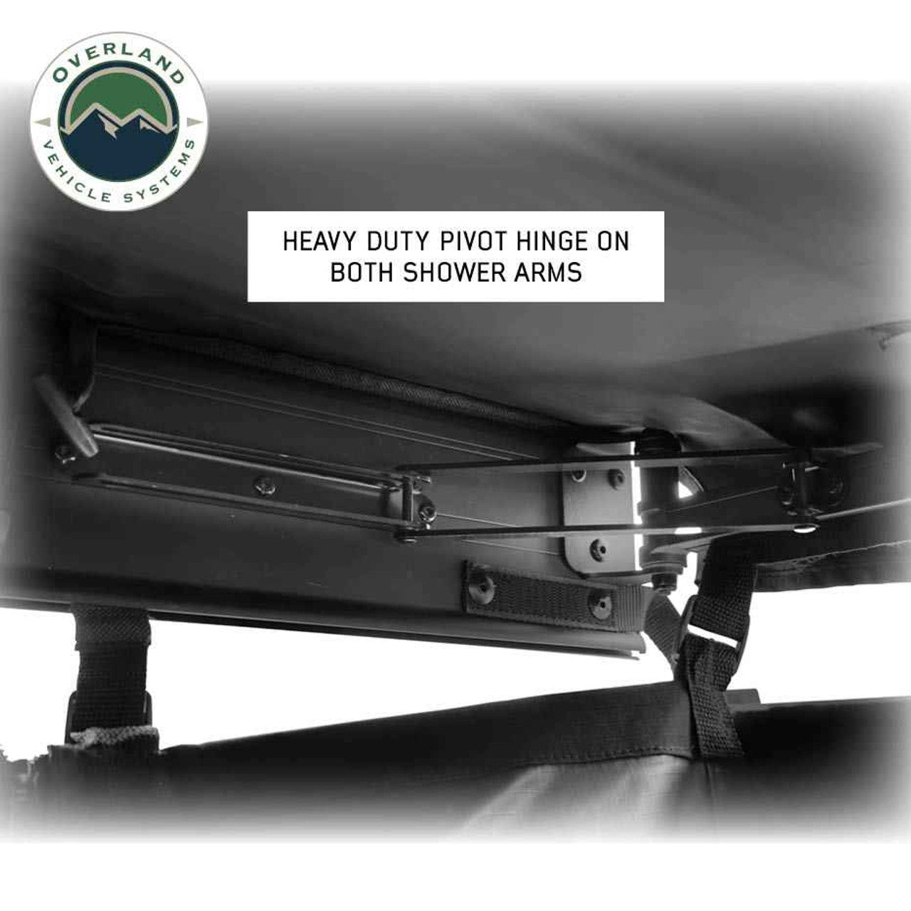 Overland Vehicle Systems XD Nomadic 90 Degree Pivot Shower Awning - w/Light Strip & Black Out Fabric