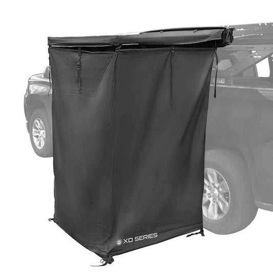 Overland Vehicle Systems XD Nomadic 90 Degree Pivot Shower Awning - w/Light Strip & Black Out Fabric