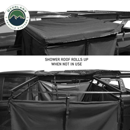 Overland Vehicle Systems XD Nomadic 90 Degree Pivot Shower Awning - w/Light Strip & Black Out Fabric