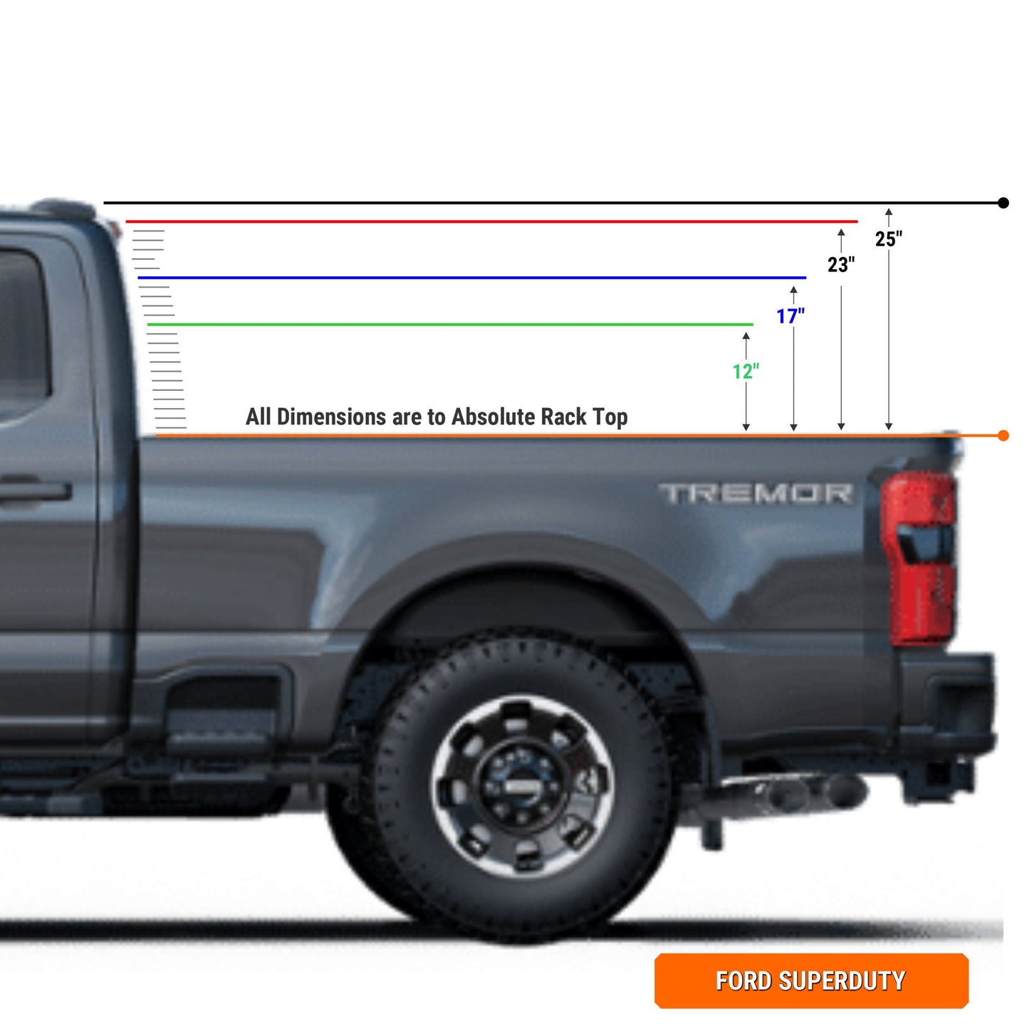 XTR1 Bed Rack for Retrax XR Cover - Ford F-250 / F-350 Super Duty