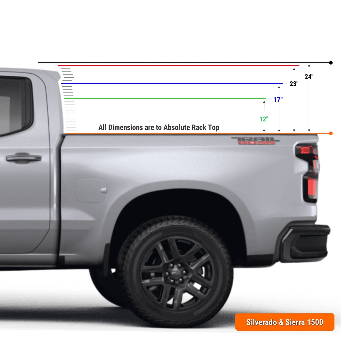 XTR1 Bed Rack for Retrax XR Cover - GM Silverado & Sierra 1500