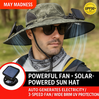 LITEGUEST Solar-Powered Dual Fan Sun Hat – Cooling Outdoor Cap