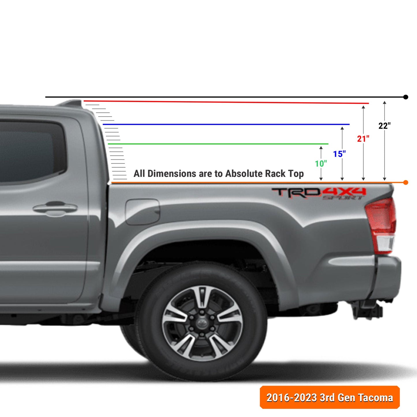 XTR1 Bed Rack for Retrax XR Cover - Toyota Tacoma