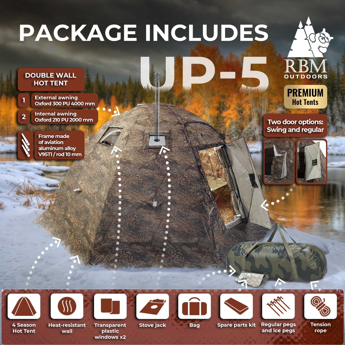 RBM All-Seasons tent  UP-5 for 2-6 person
