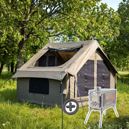 RBM Panda Medium Forest Green (1-4 person) + RBM Wood Stove Caminus S