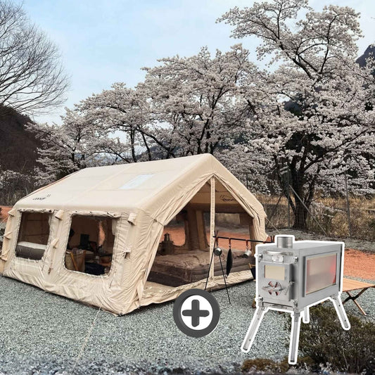 Coody 13.6 | RBM Outdoors Inflatable tent Koala 5 Beige + Stove Caminus M