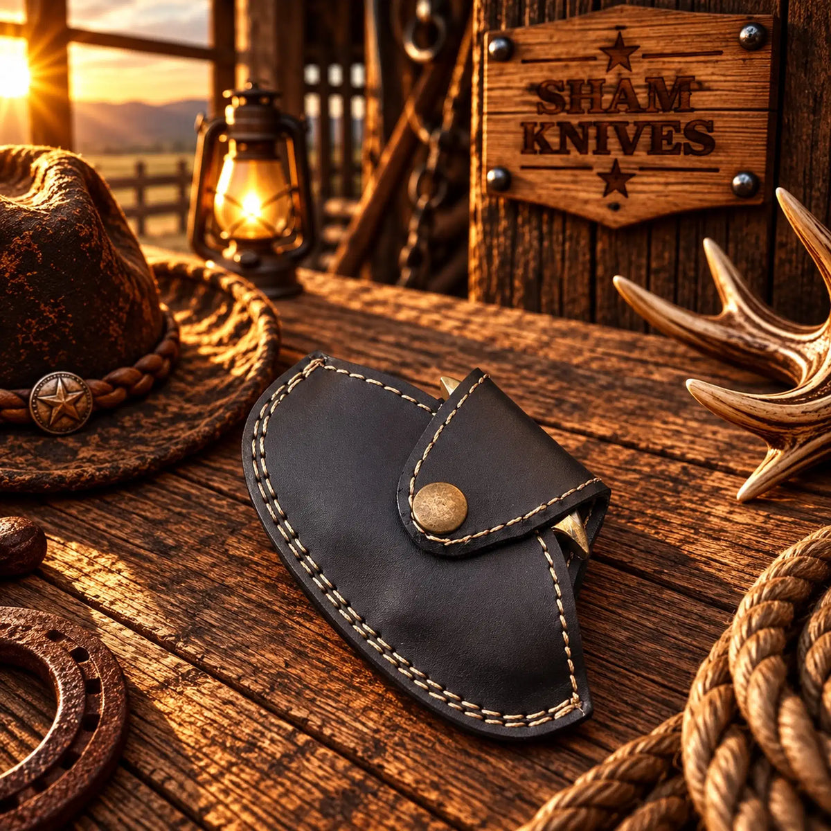 Solid Hand-Cast Brass Knuckle with Leather Sheath – Polished Grip