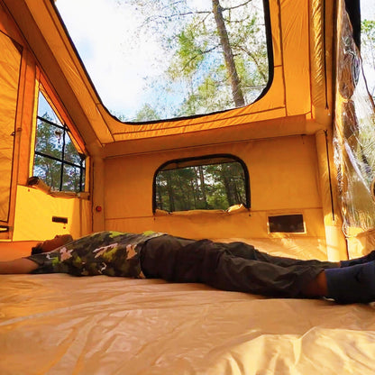 RBM Panda Medium Sunny Beige + Stove Caminus S - Inflatable Tents for Camping with Stove