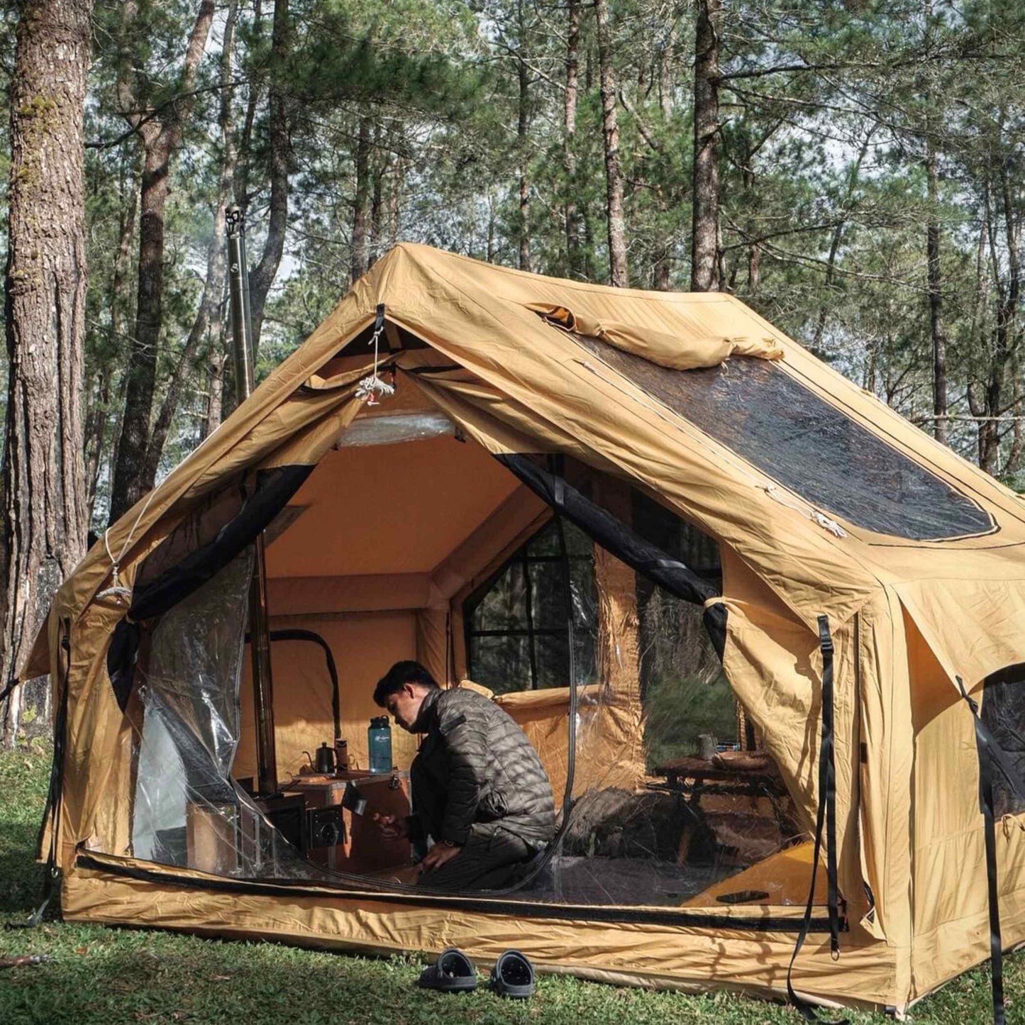 RBM Inflatable tent  Panda Medium Sunny Beige for 1-4 person