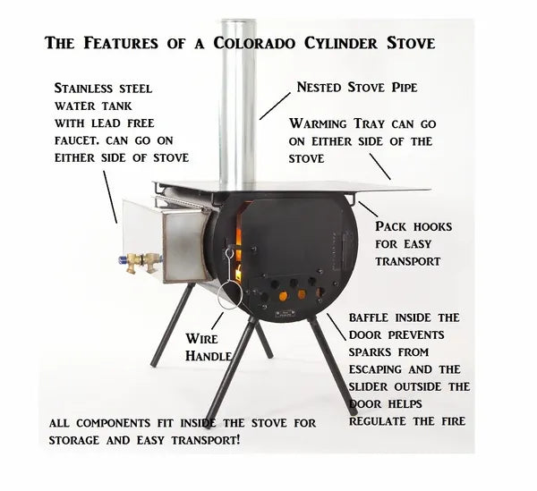 Colorado Cylinder Stoves Alpine Portable Wood Stove Product Details