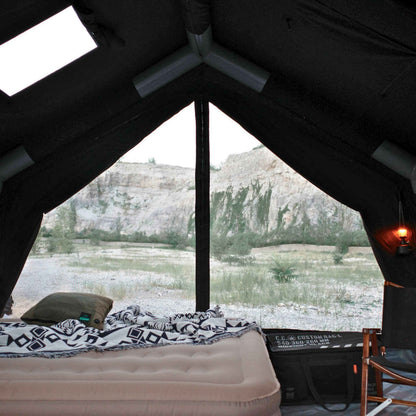 Coody 13.6 | RBM Outdoors (Koala 5) Black + Stove Caminus M - Inflatable Tents with Stove