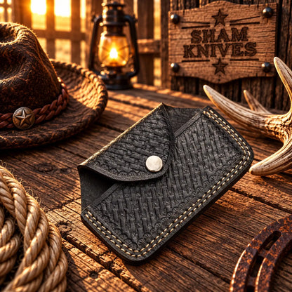 Deadwood Legend Solid Brass Knuckles – Cowboy Display Piece with Leather Sheath