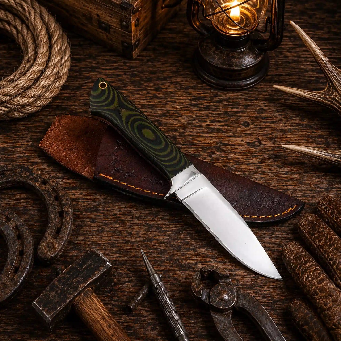 Drop Point D2 Fixed Blade Outdoor Camping Survival Hunting Knife