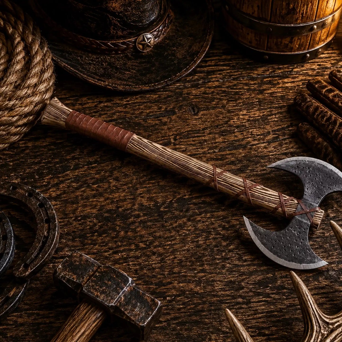 Double-Headed Medieval Battle Axe – Lord of Battles