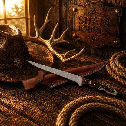 Exotic Wood Trail Handmade Damascus Steel Fillet Fishing Knife –Best Gift for Him