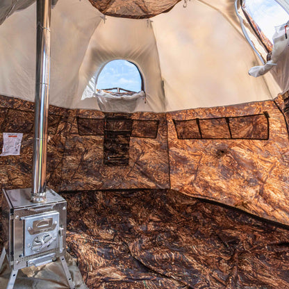 RBM All-Seasons tent  UP-2 mini for 1-3 person + Wood Stove Caminus S + Three-Layer Floor