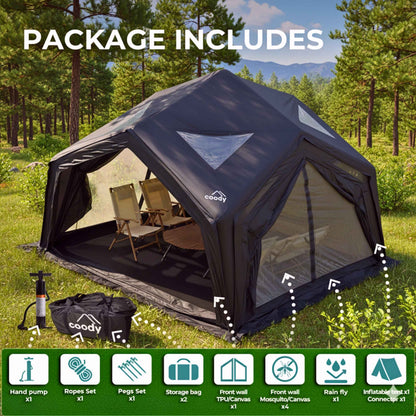 Coody | RBM Hub Shelter Inflatable Tent for 2-6 Person (Black)