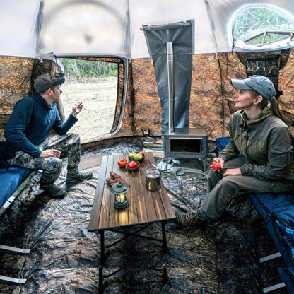 RBM All-Seasons tent  UP-5 for 2-6 person + Wood Stove Caminus M + Three-Layer Floor