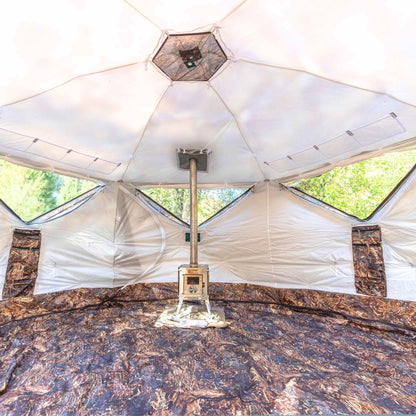 RBM All-Seasons tent  Hexagon for 2-9 person + Wood Stove Caminus M